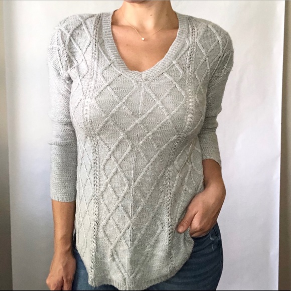 Rue21 | Gray Argyle Knit Sweater Sz Med - Picture 2 of 8